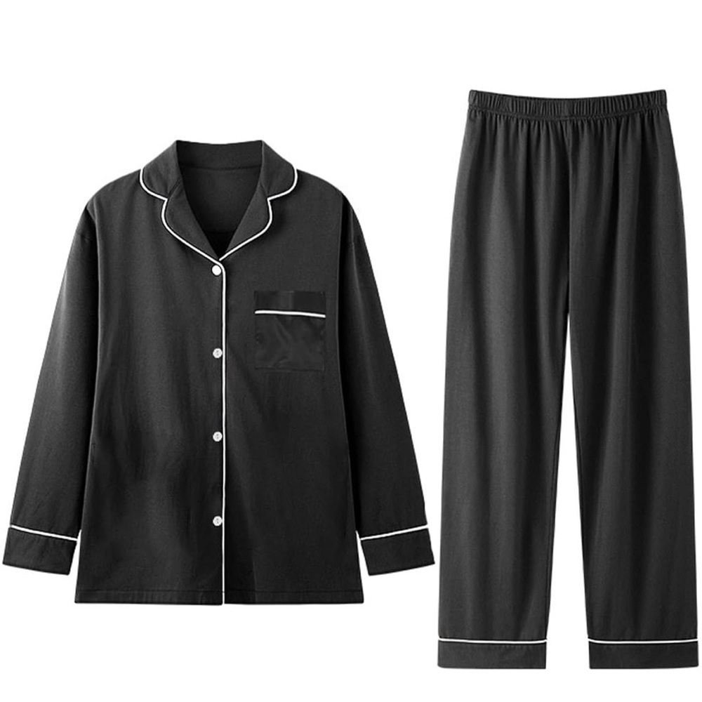 Women's Satin Button Pajama Set Two piece Long Sleeve Pajama Set
